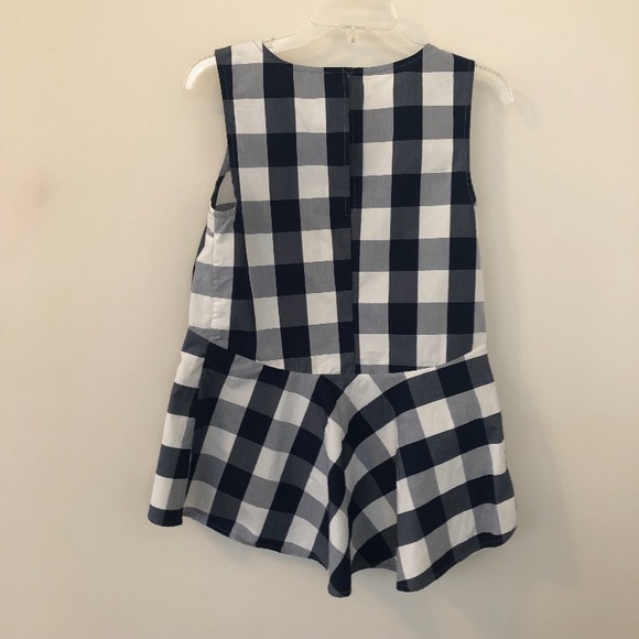 SOLD Anthropologie Checked Poplin Peplum Top - Picture 6 of 8